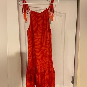 Orange Tie patterned dress